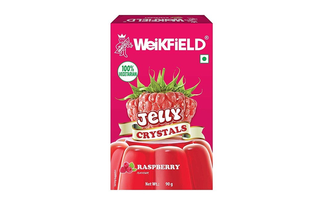 Weikfield Jelly Crystals, Raspberry Flavour    Box  90 grams